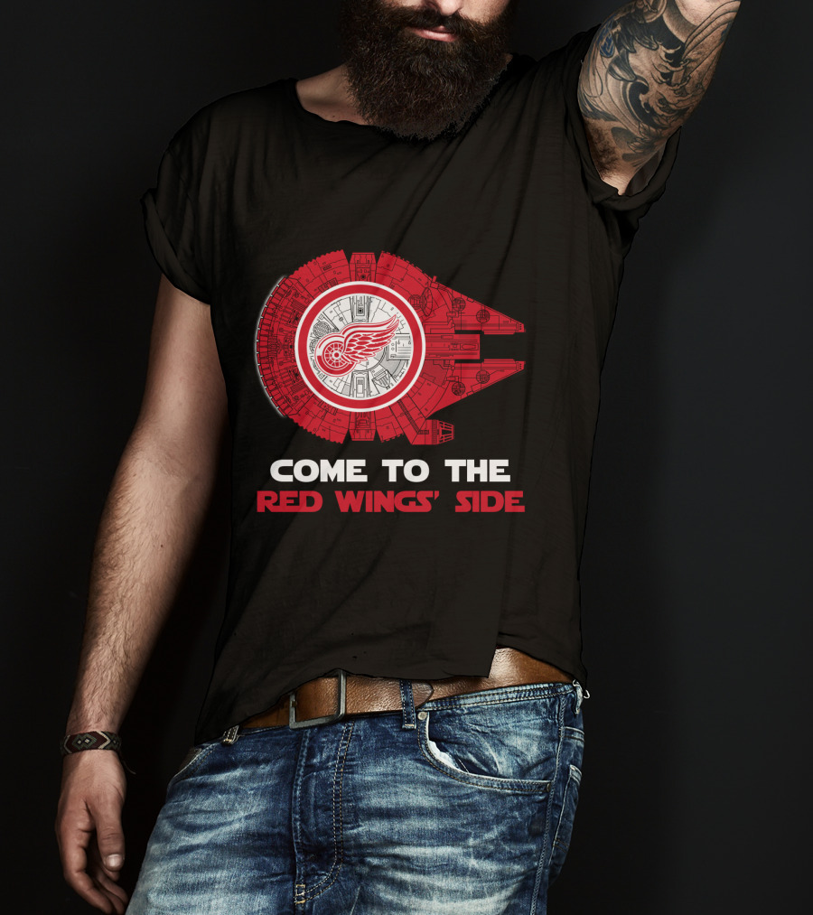 Come To The Red Wings' Side Millennium Falcon Detroit T-Shirt