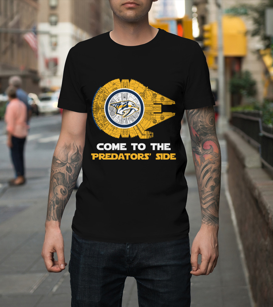 Come To The Predators' Side Nashville Predators Millennium Falcon T-Shirt