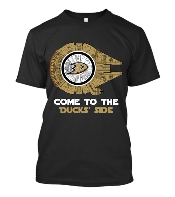 Anaheim Ducks Come To The Ducks' Side Millennium Falcon T-Shirt