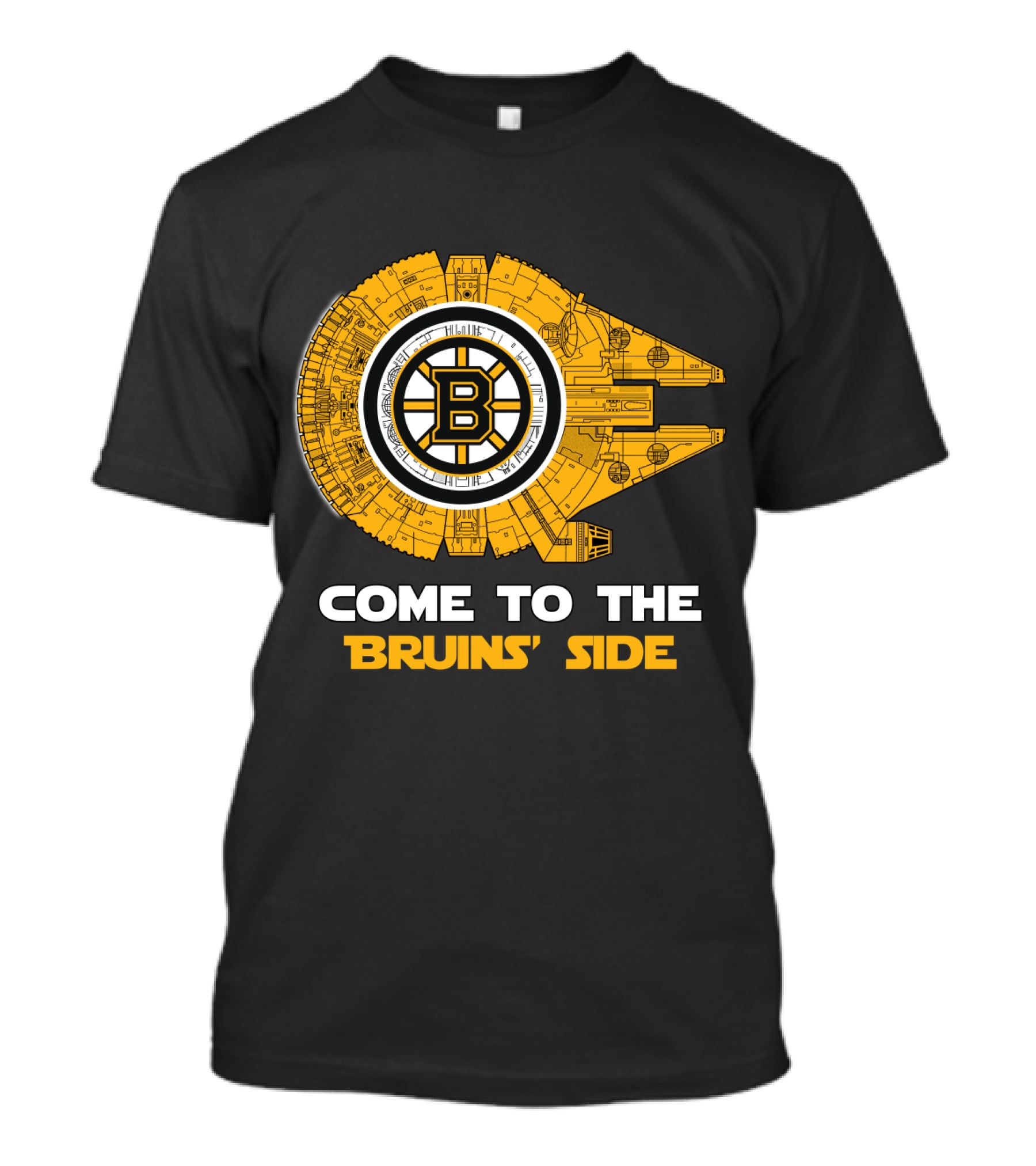 Come To The Bruins' Side Boston Bruins Millennium Falcon T-Shirt