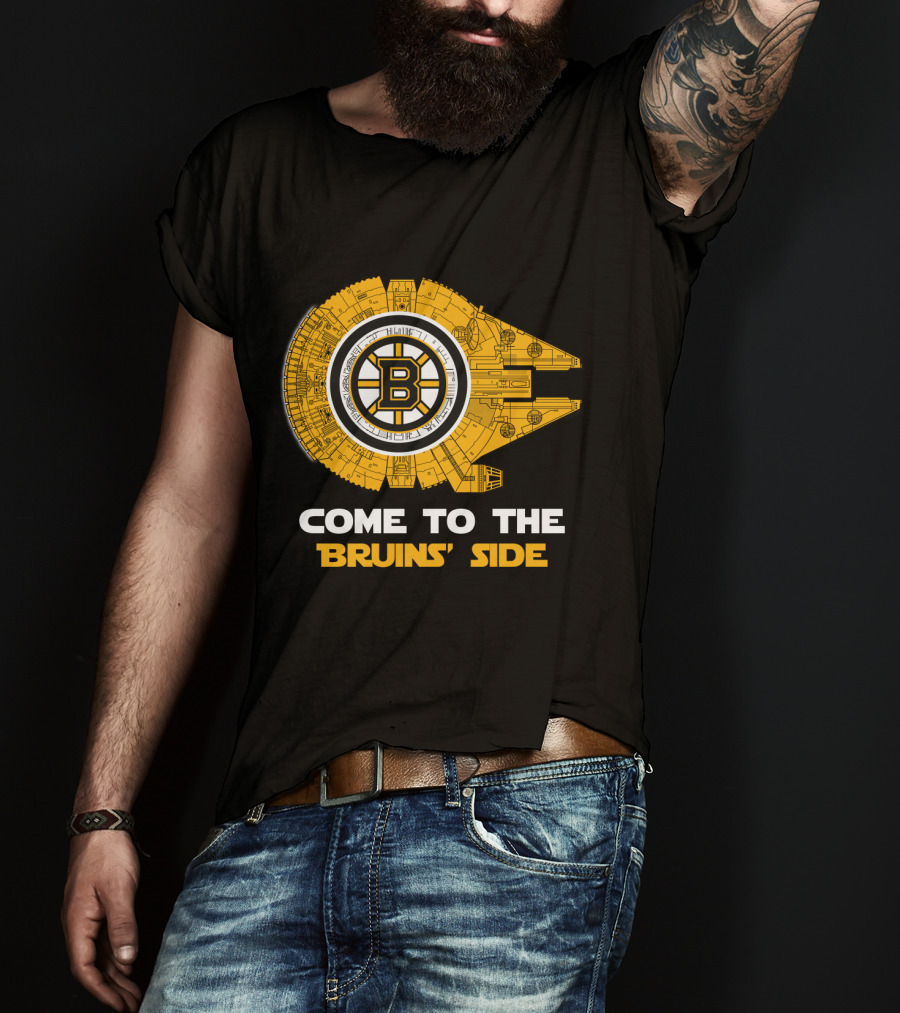 Come To The Bruins' Side Boston Bruins Millennium Falcon T-Shirt