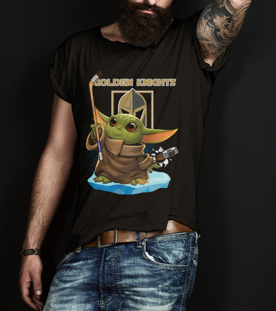 Golden Knights Baby Yoda NHL Hockey T-Shirt