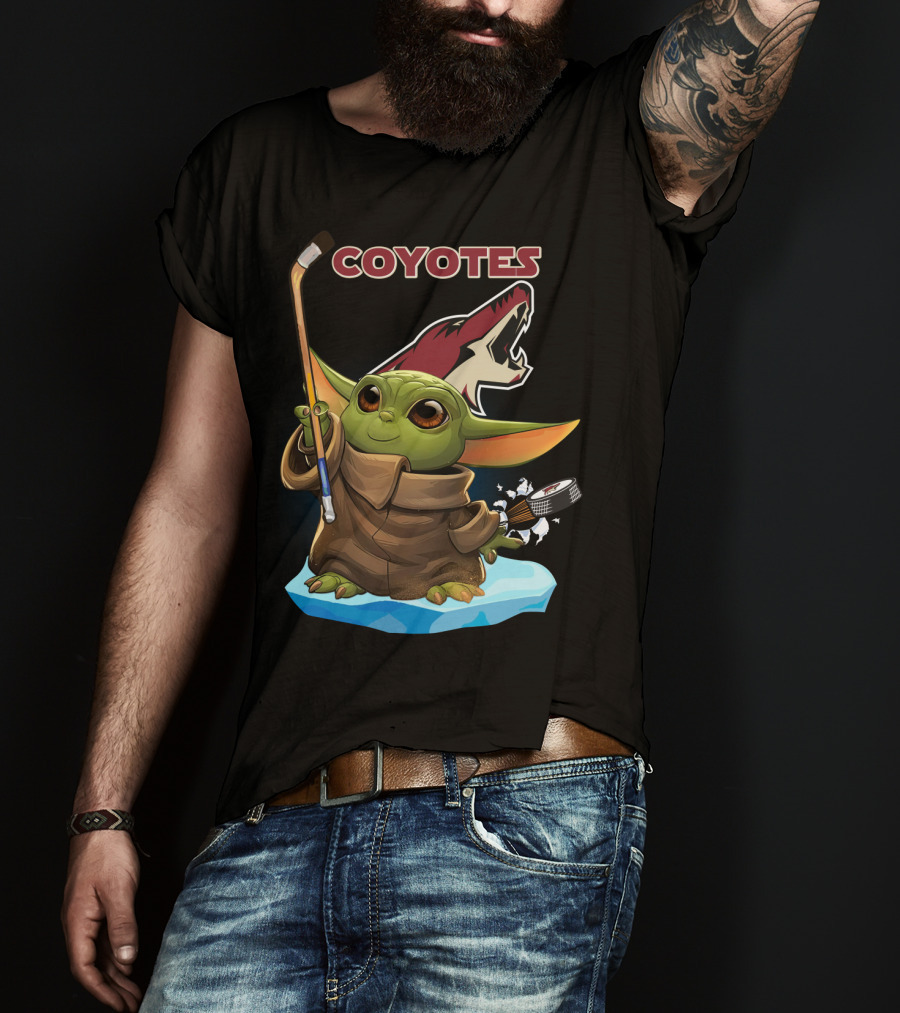 Coyotes Baby Yoda Hockey Nhl Icon Collaboration T-Shirt