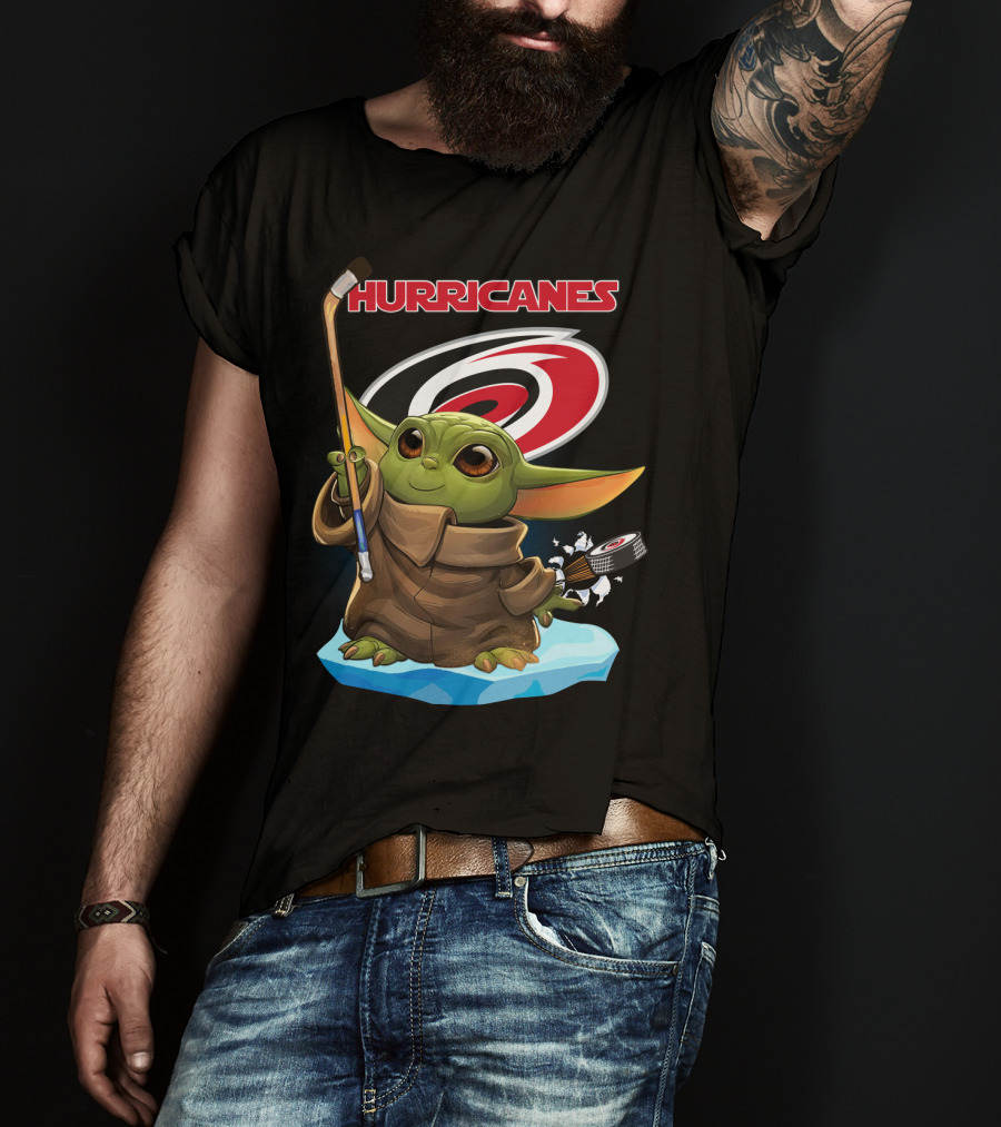 Hurricanes Baby Yoda Carolina Nhl Hockey T-Shirt