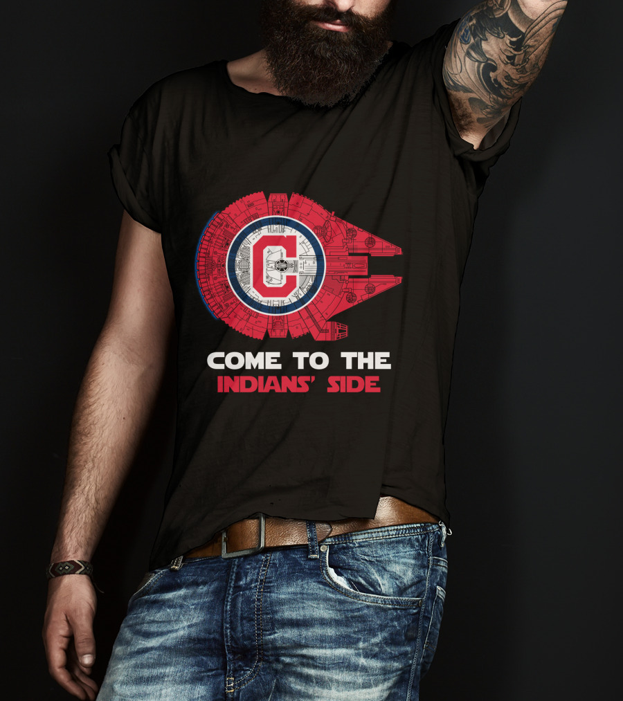 Come To The Indians' Side Cleveland Millennium Falcon MLB T-Shirt