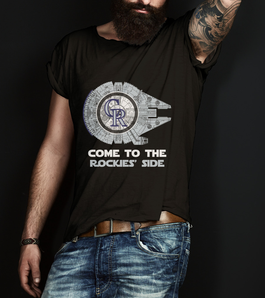 Come To The Rockies' Side Colorado Rockies Millennium Falcon MLB T-Shirt