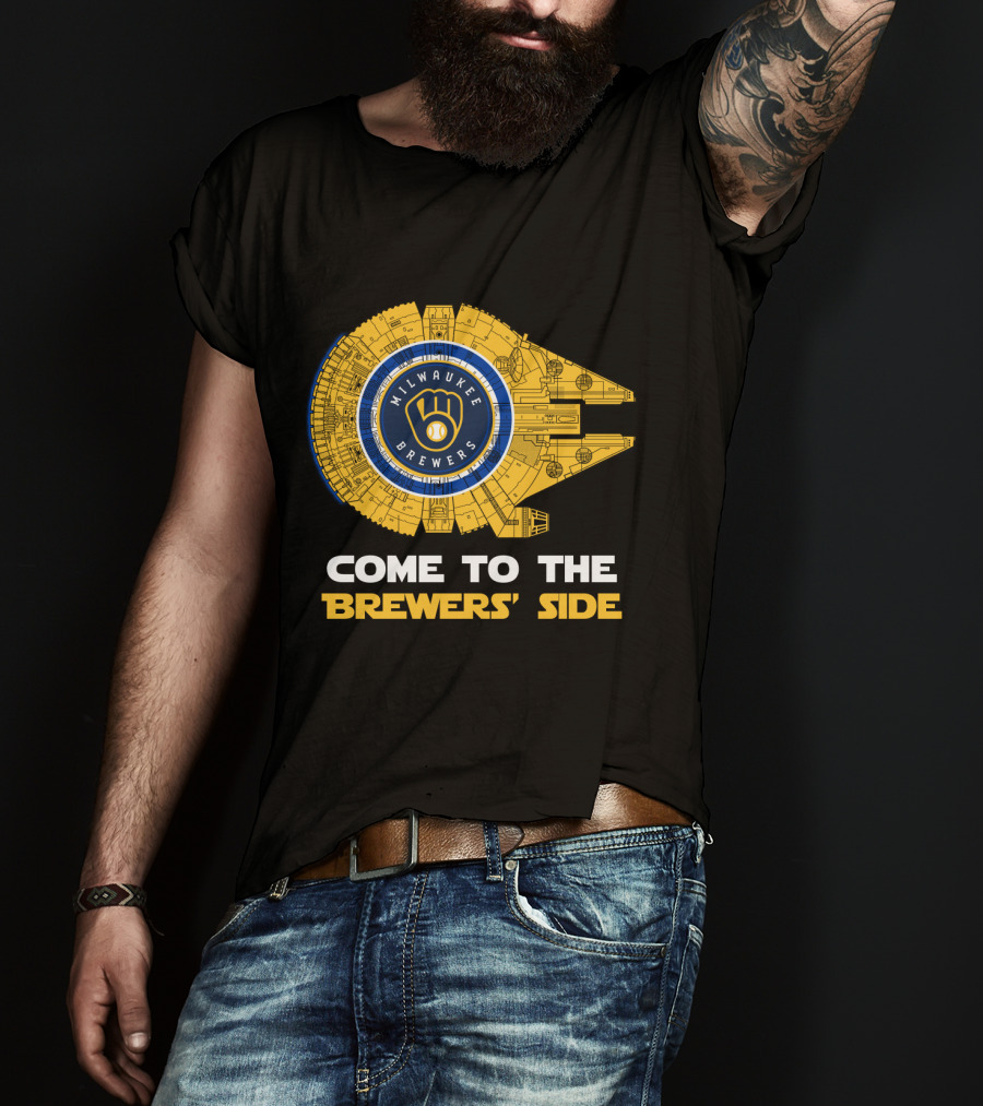 Milwaukee Brewers Come To The Brewers' Side Millennium Falcon MLB T-Shirt