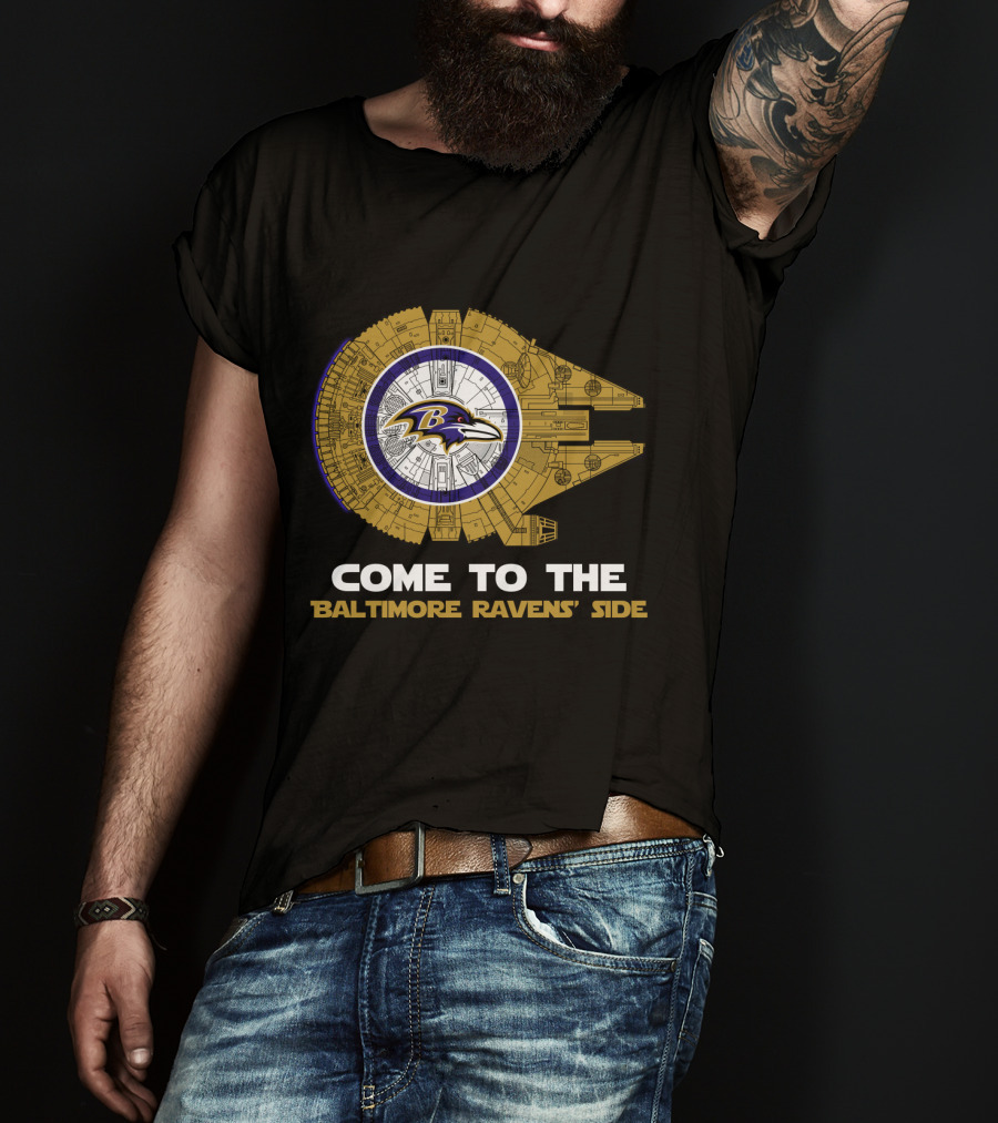 Come To The Baltimore Ravens' Side Millennium Falcon Nfl T-Shirt