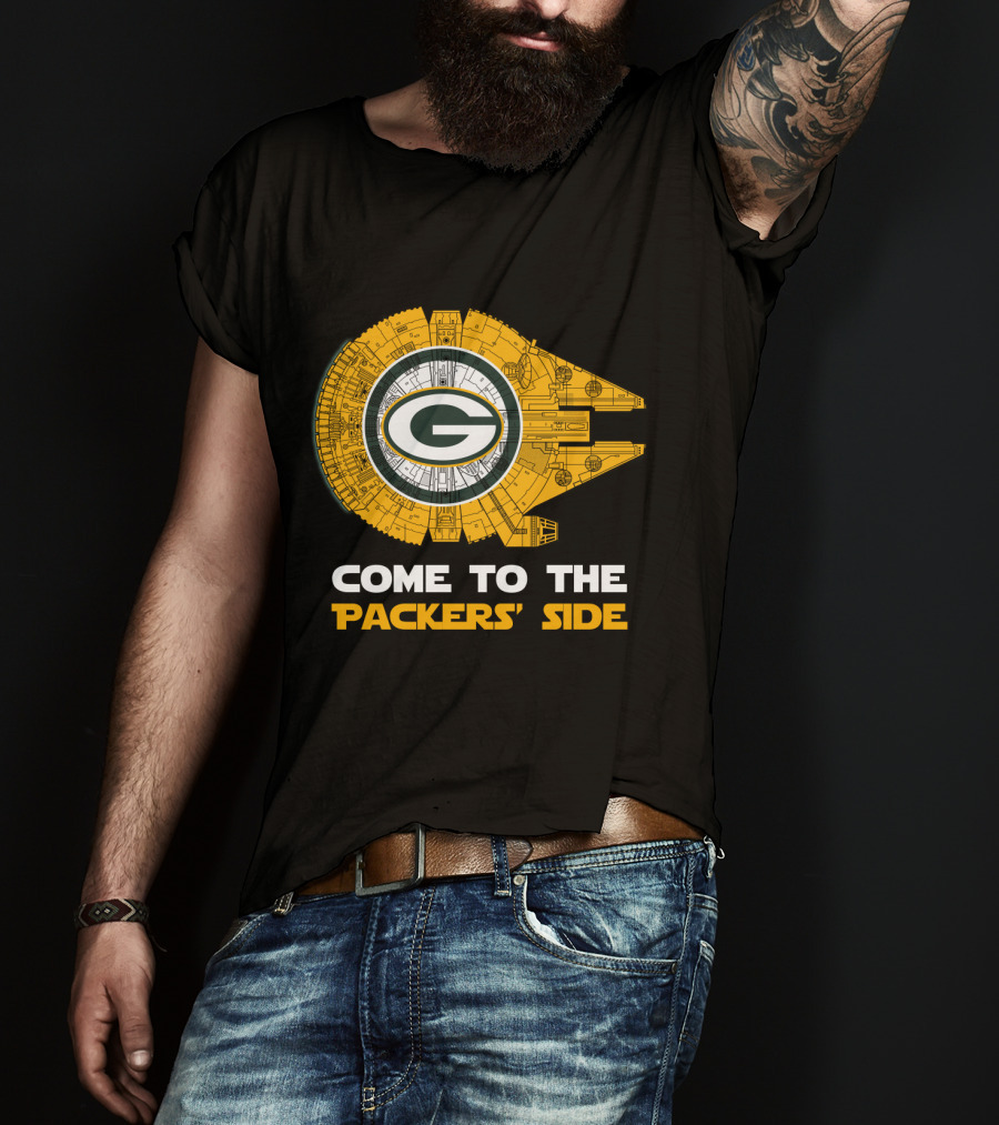 Come To The Packers' Side Green Bay Packers Millennium Falcon T-Shirt