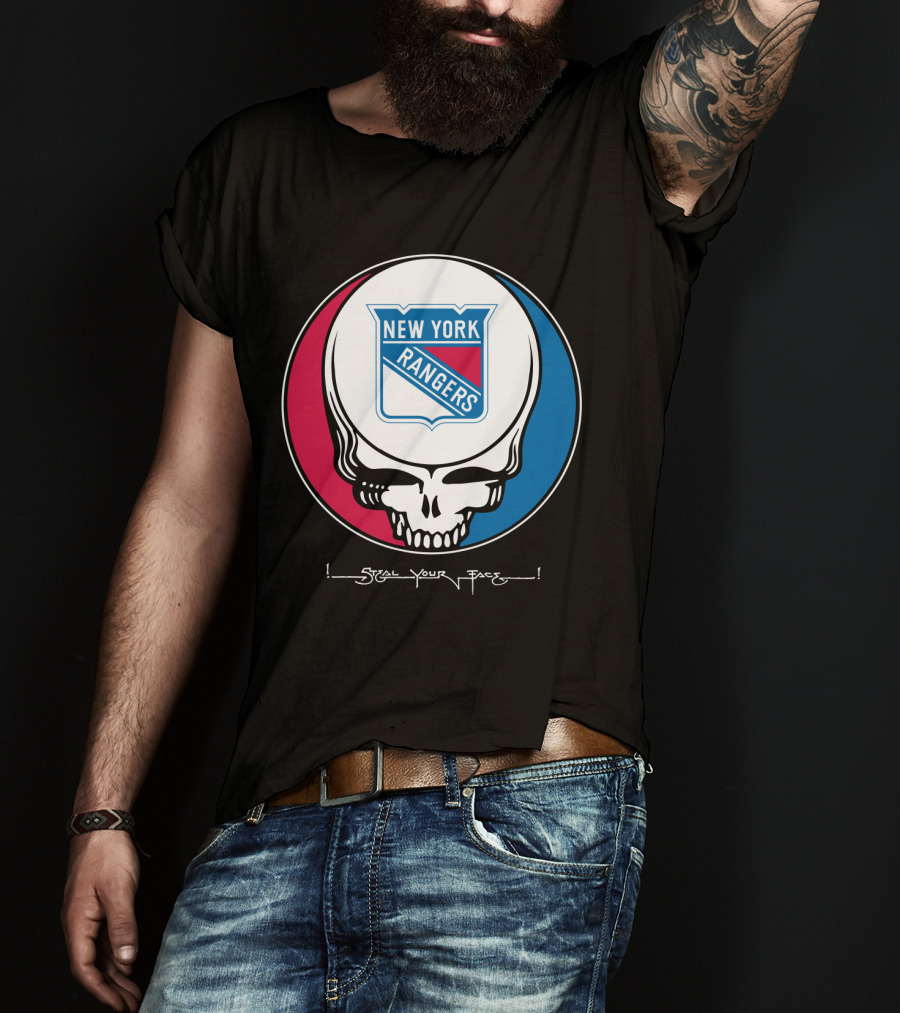 New York Rangers Steal Your Face Grateful Dead Skull T-Shirt