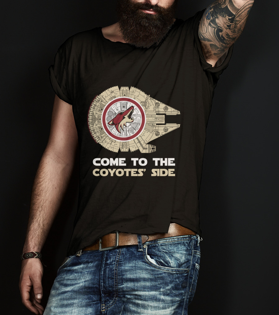 Come To The Coyotes' Side Arizona Coyotes Millennium Falcon T-Shirt