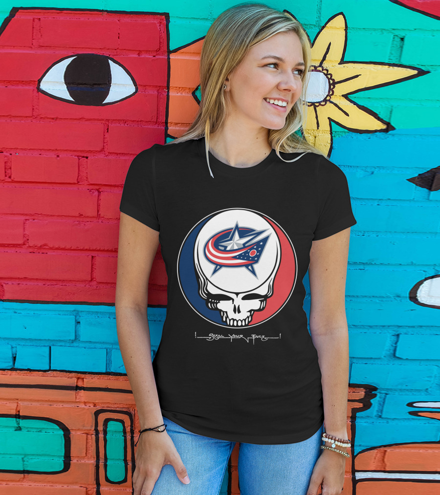 Steal Your Face Grateful Dead Columbus Blue Jackets T-Shirt