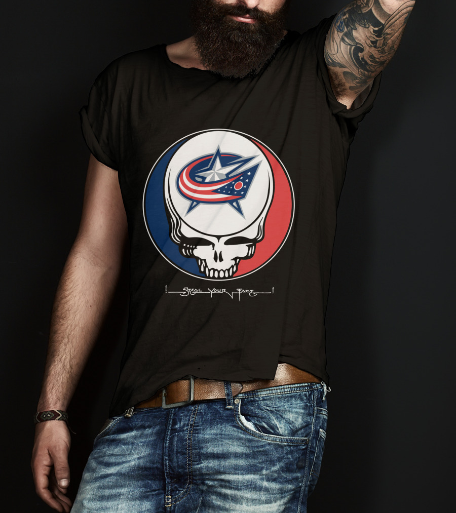 Steal Your Face Grateful Dead Columbus Blue Jackets T-Shirt