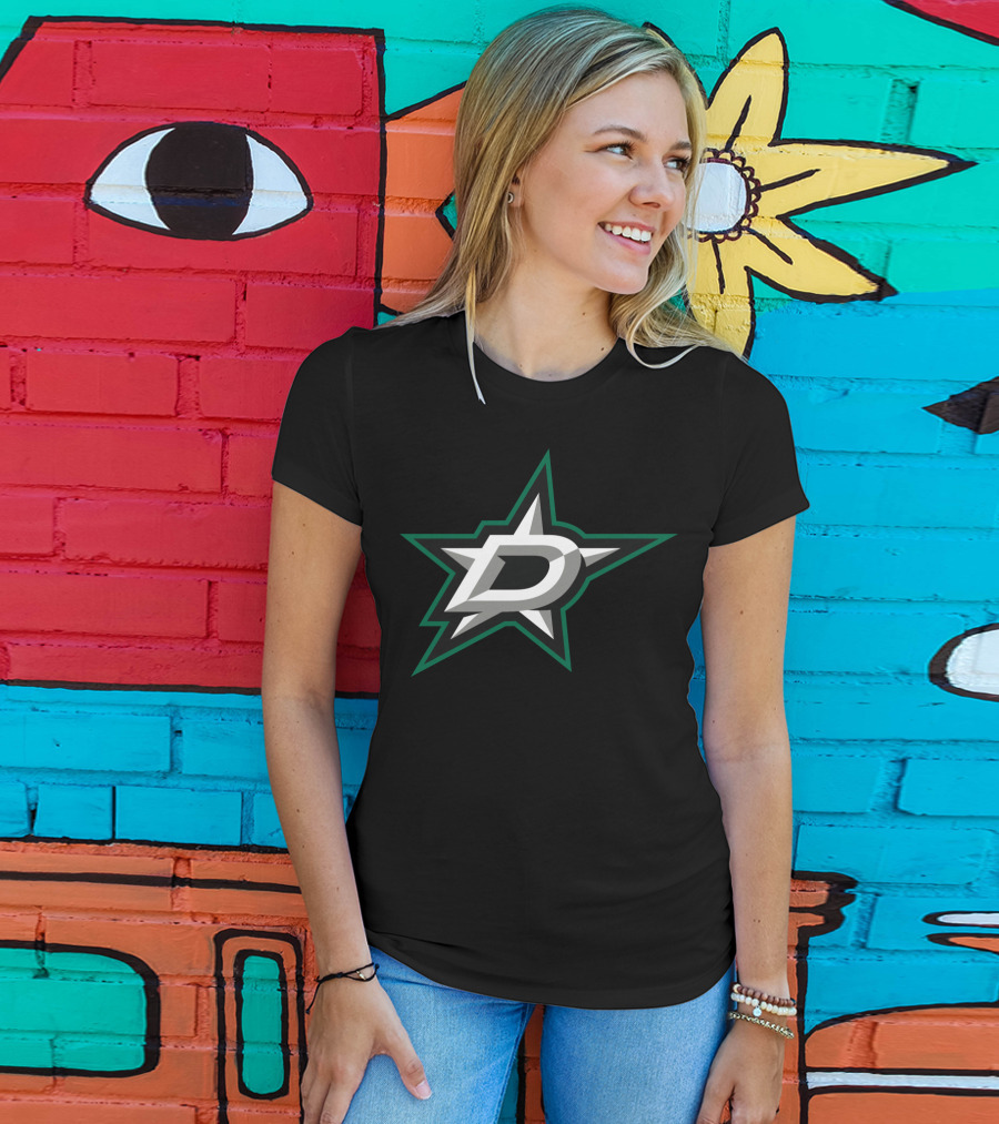 Dallas Stars Hockey Team Logo Black T-Shirt