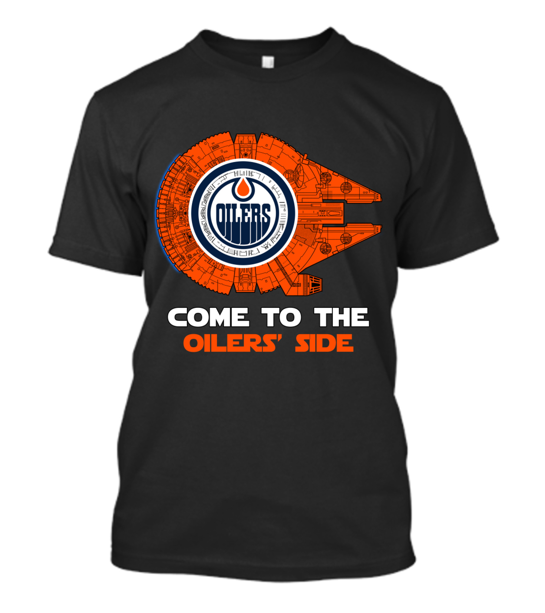 Come To The Oilers' Side Edmonton Oilers Millennium Falcon T-Shirt
