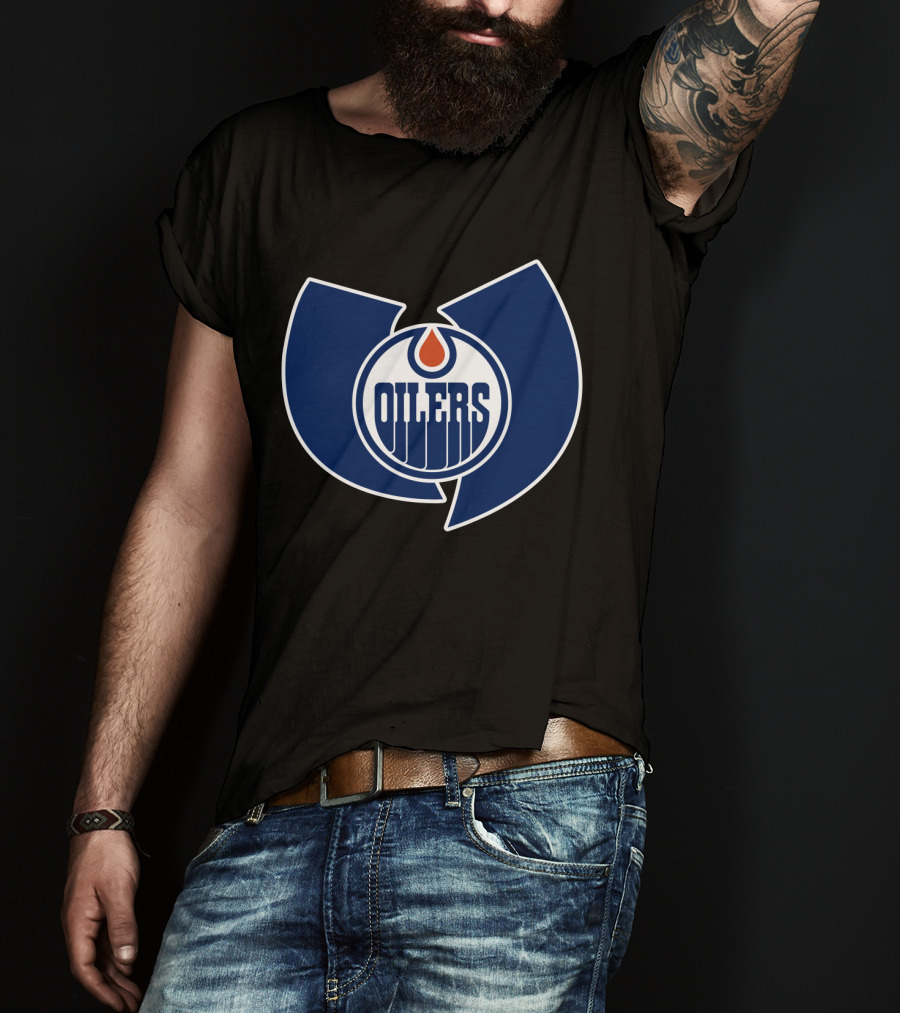 Edmonton Oilers Wu Tang Clan Logo Crossover T-Shirt