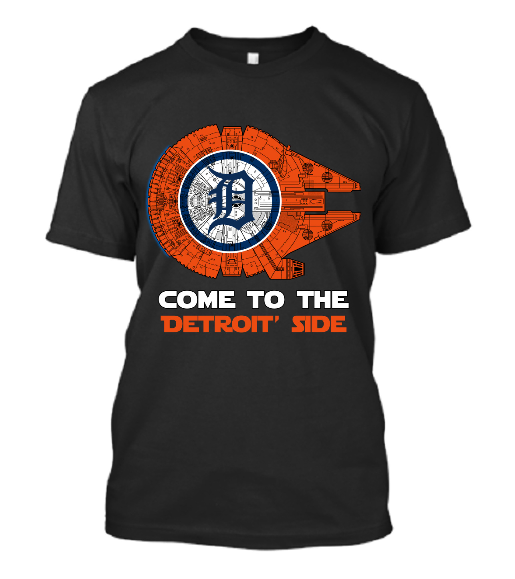 Detroit Tigers Come To The Detroit Side Millennium Falcon T-Shirt