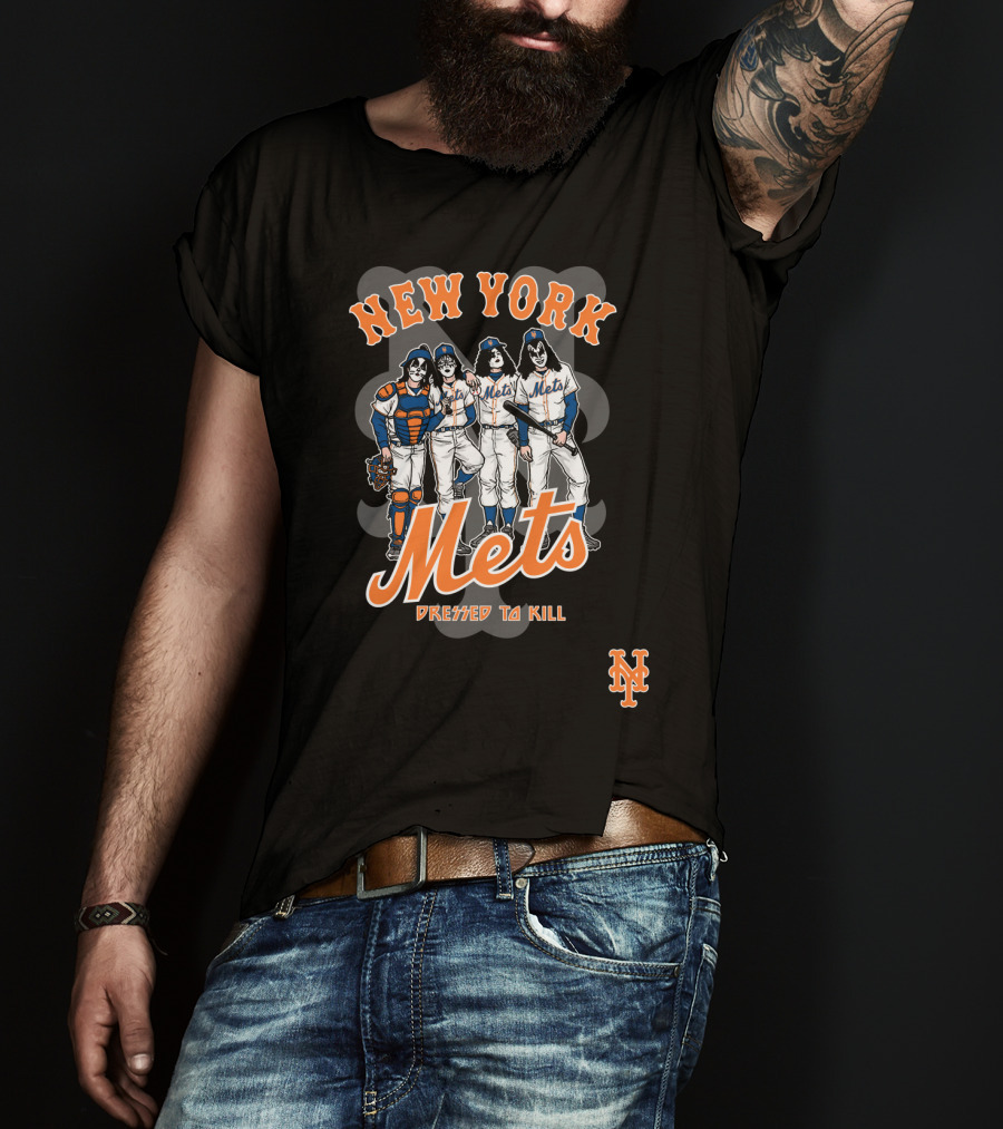 New York Mets Dressed To Kill KISS Collaboration T-Shirt