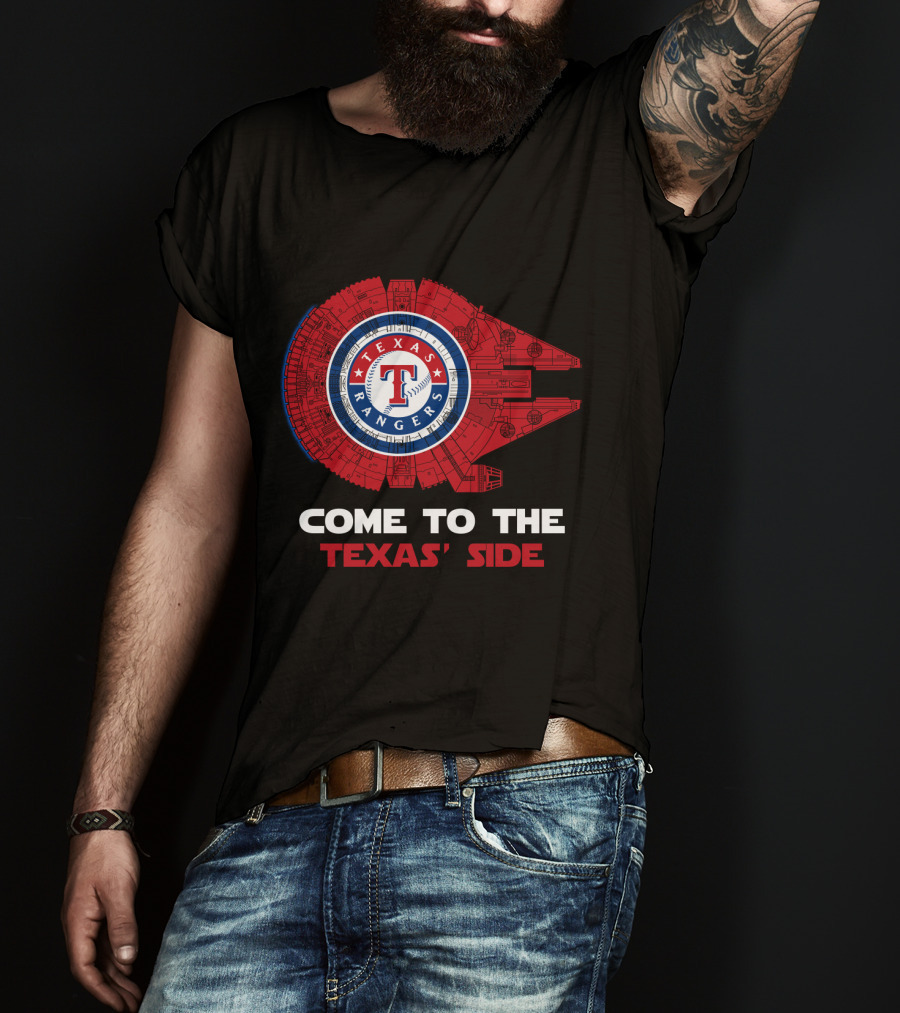Texas Rangers Come To The Texas' Side Millennium Falcon T-Shirt