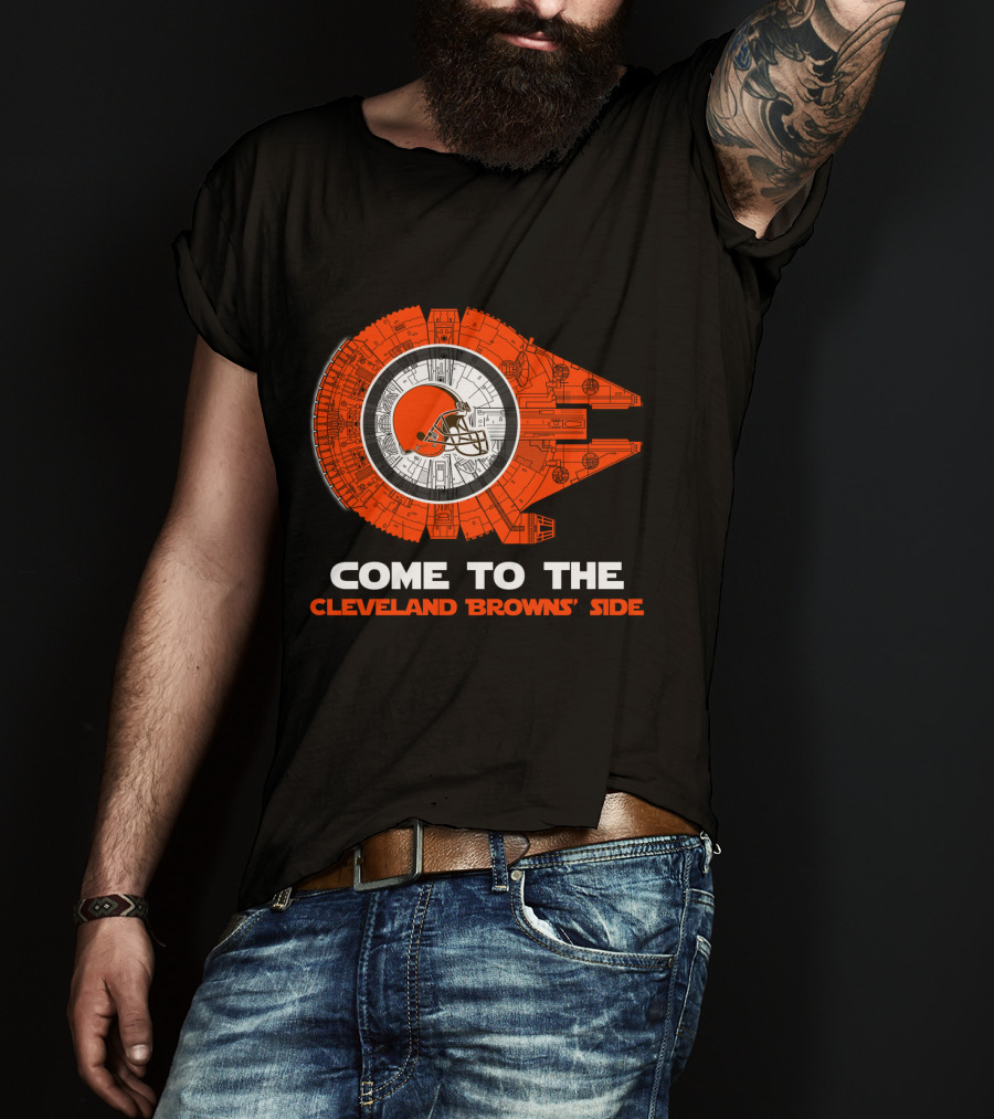 Come To The Cleveland Browns' Side Millennium Falcon T-Shirt
