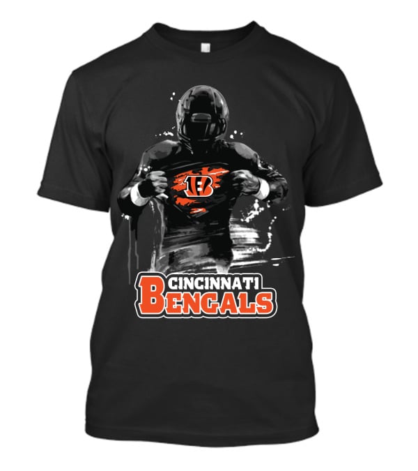Cincinnati Bengals B Icon Football Player Splash Effect T-Shirt