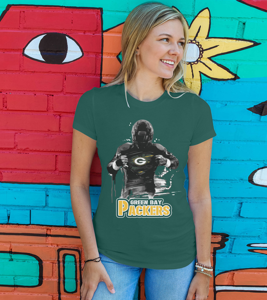 Green Bay Packers Superhero Football Player Iconic Team T-Shirt