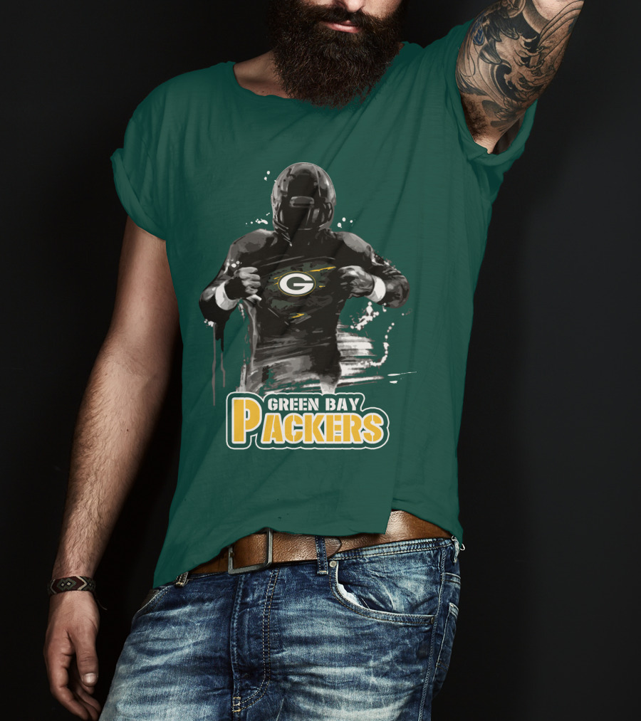 Green Bay Packers Superhero Football Player Iconic Team T-Shirt