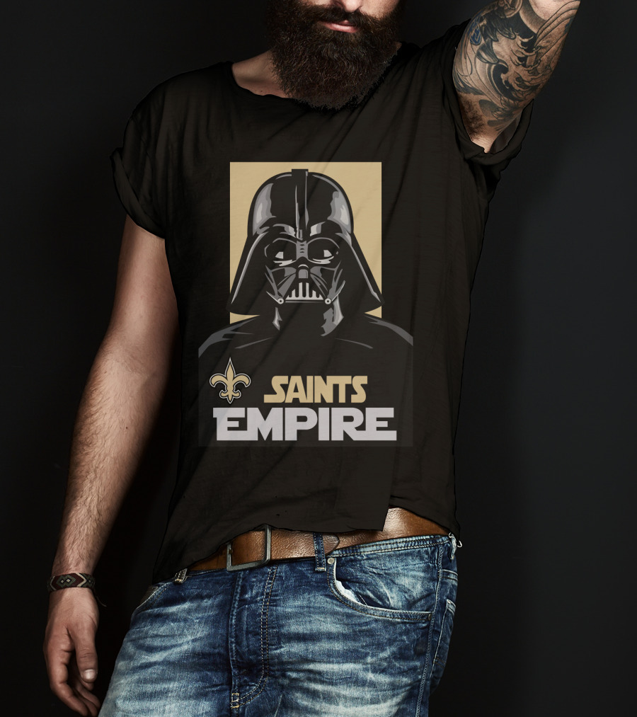New Orleans Saints Empire Darth Vader Iconic Crossover Football T-Shirt