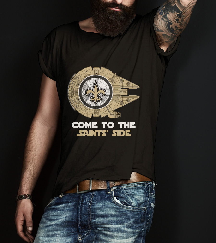 New Orleans Saints Come To The Saints' Side Millennium Falcon T-Shirt