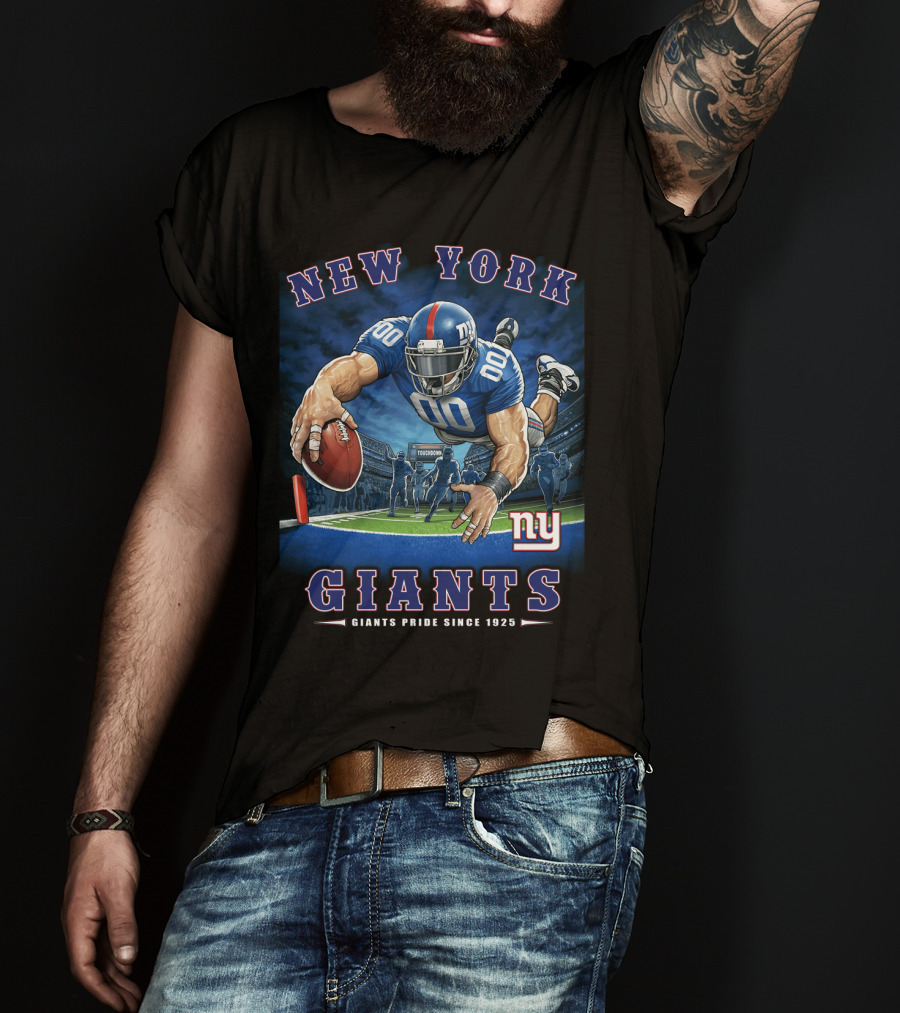 New York Giants Pride Since 1925 End Zone Nfl Tocobowl Football Player T-Shirt