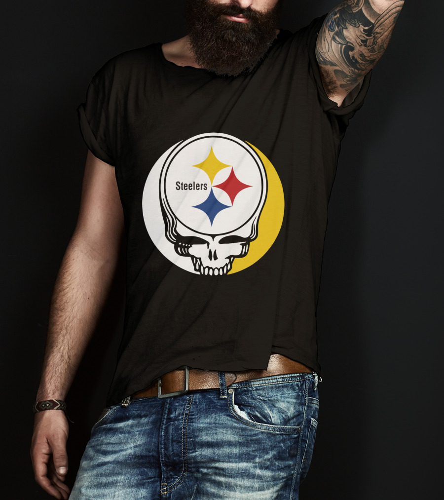 GRATEFUL DEAD Steelers Skull With Team T-Shirt