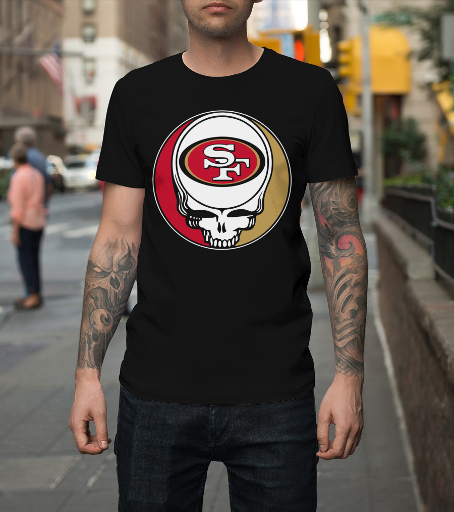 Grateful Dead San Francisco 49ers Skull Logo Combination T-Shirt