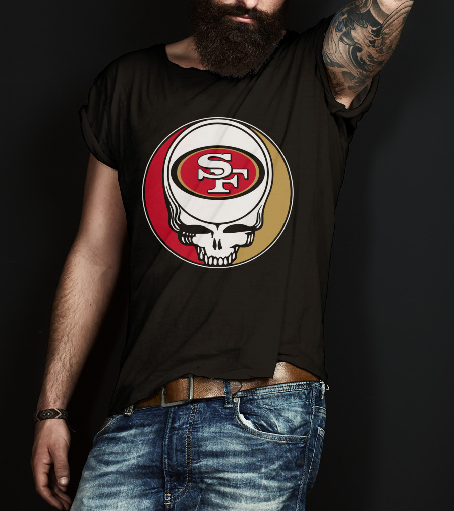 Grateful Dead San Francisco 49ers Skull Logo Combination T-Shirt