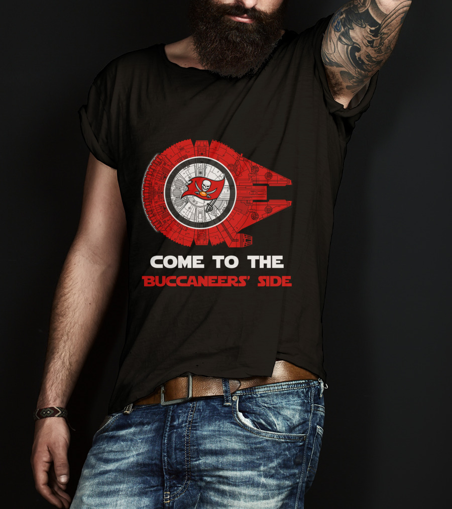 Come To The Buccaneers' Side - Tampa Bay Buccaneers Millennium Falcon T-Shirt