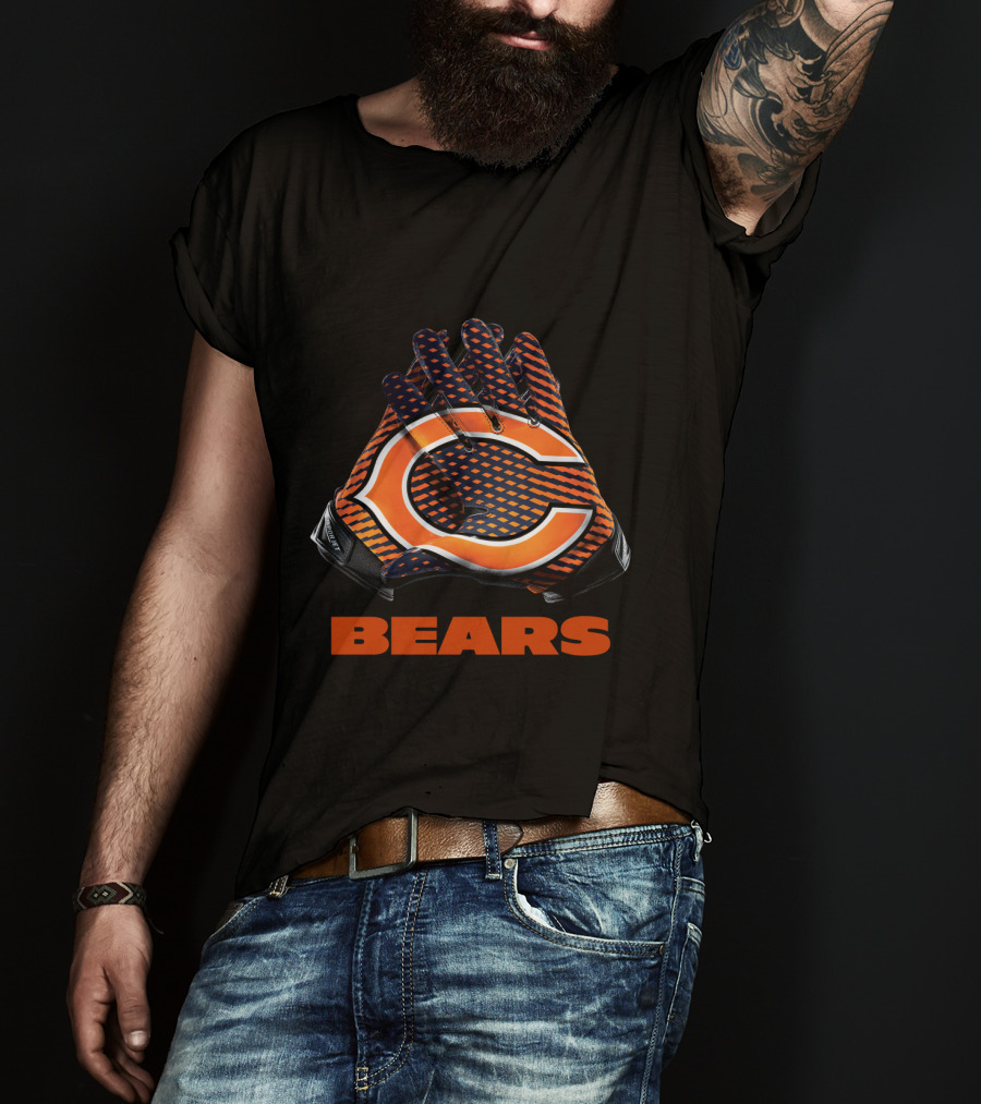Chicago Bears C Logo Gloves Nfl Bears T-Shirt