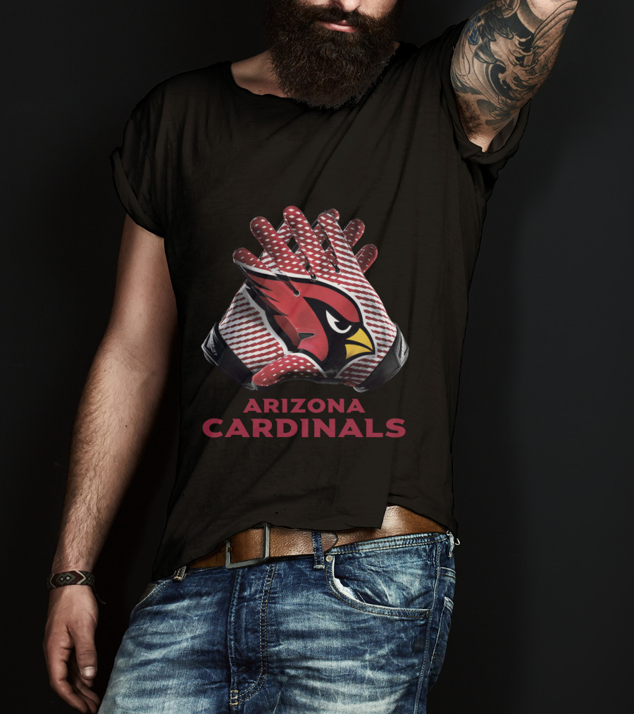 Arizona Cardinals Nfl Team Logo Gloves T-Shirt
