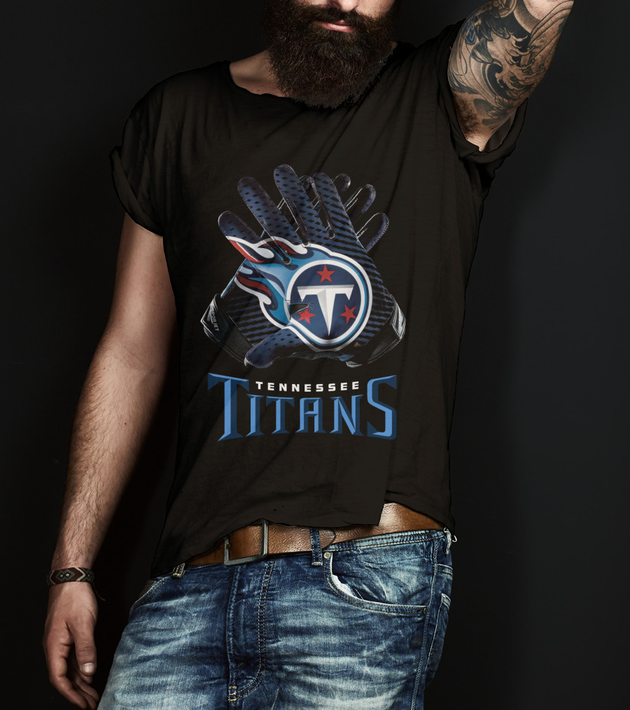 Tennessee Titans Nfl Gloves Team Logo Football Fan Gear T-Shirt