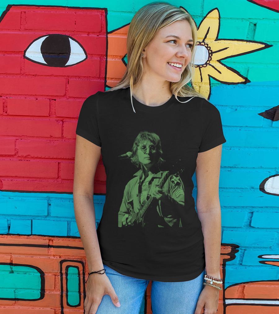 Jln 03 John Lennon Iconic Green Photograph T-Shirt