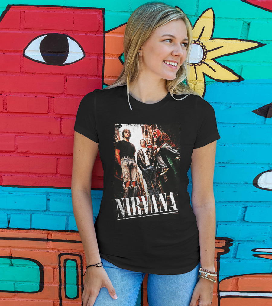 Nirvana Nvn 14 Grunge Band Photo T-Shirt