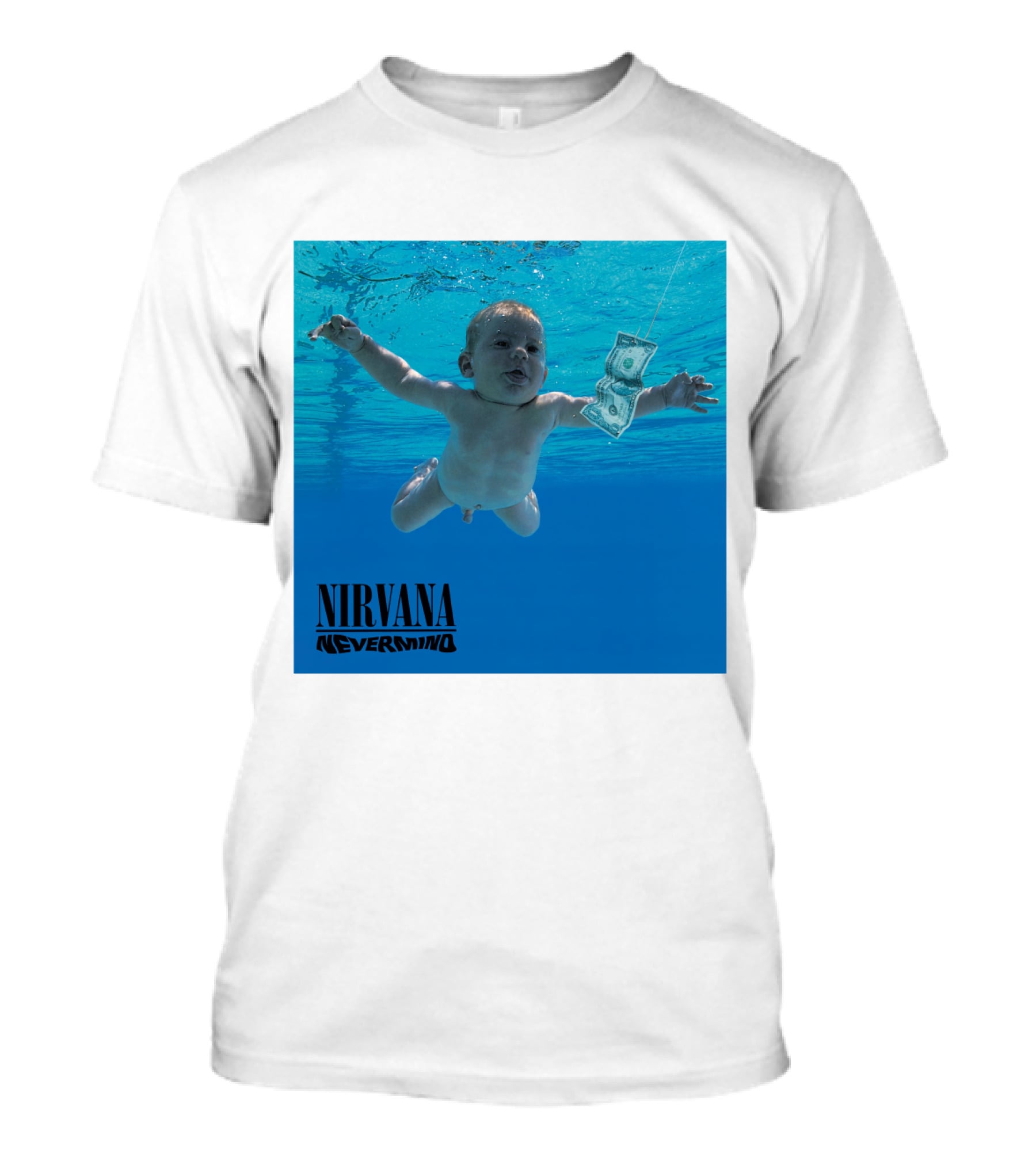 Nirvana Nevermind Album Cover Baby In Pool With Dollar Bill T-Shirt