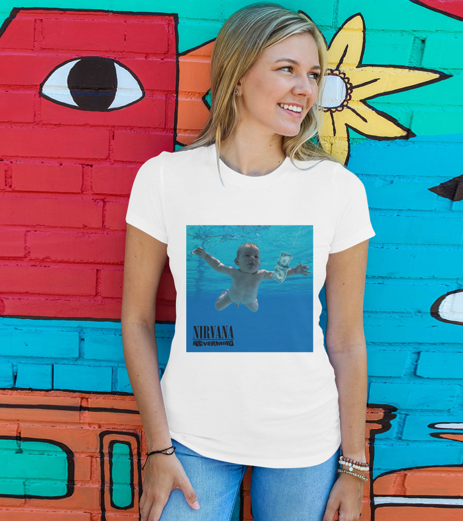 Nirvana Nevermind Album Cover Baby In Pool With Dollar Bill T-Shirt