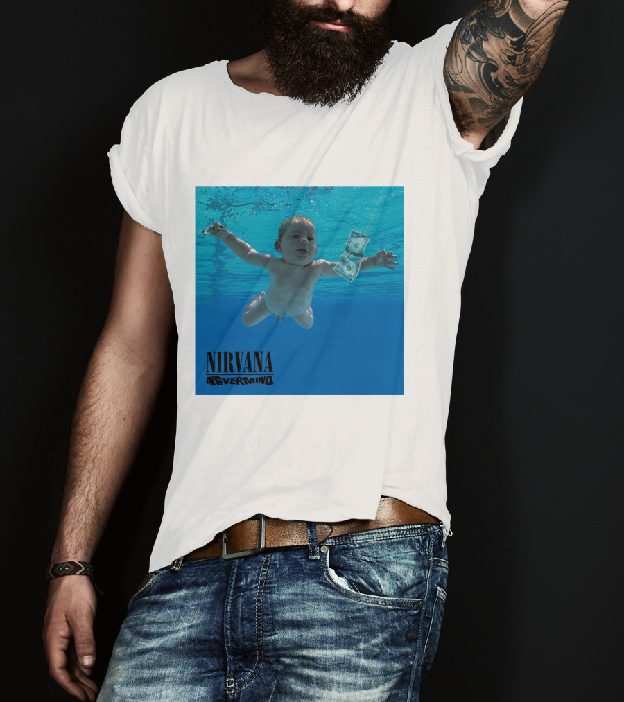Nirvana Nevermind Album Cover Baby In Pool With Dollar Bill T-Shirt