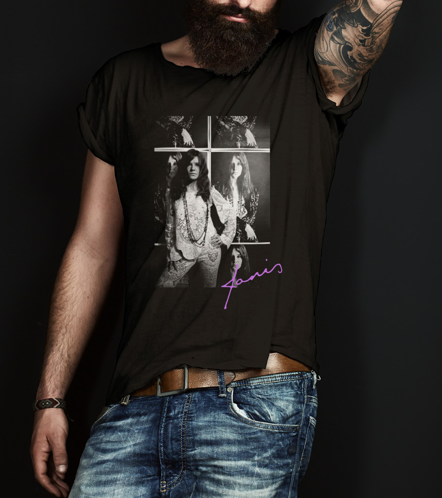 Janis 05 Retro Psychedelic Montage T-Shirt