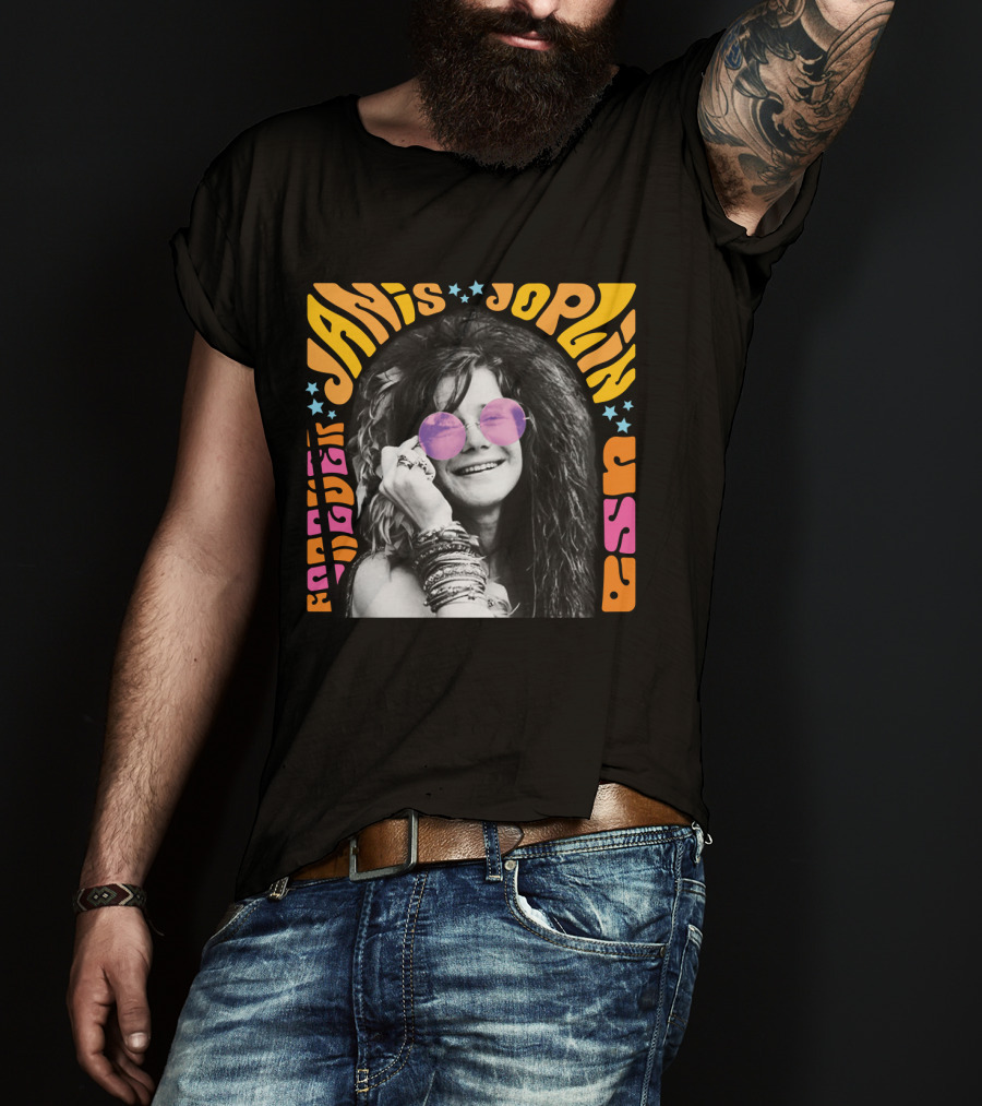 Janis Joplin Forever USA JNJL 09 Postage Stamp T-Shirt