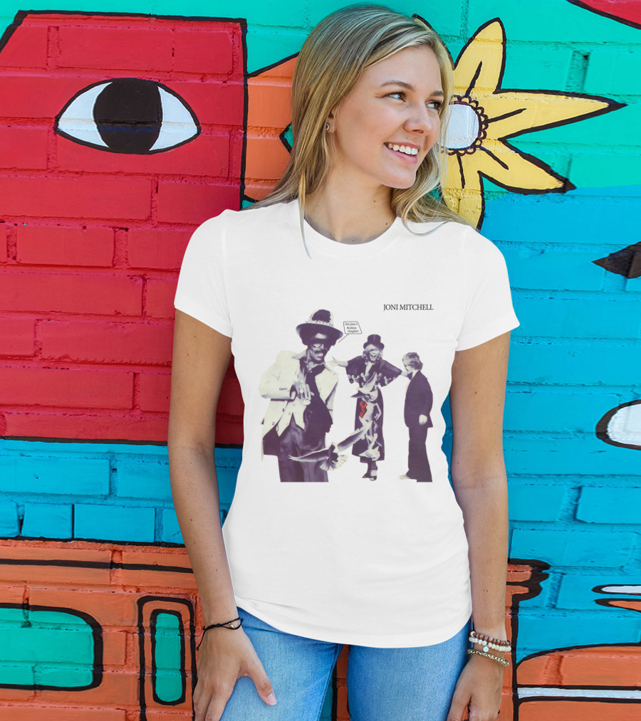Joni Mitchell Don Juan's Reckless Daughter Album Cover Imagery With Figures And Birds T-Shirt
