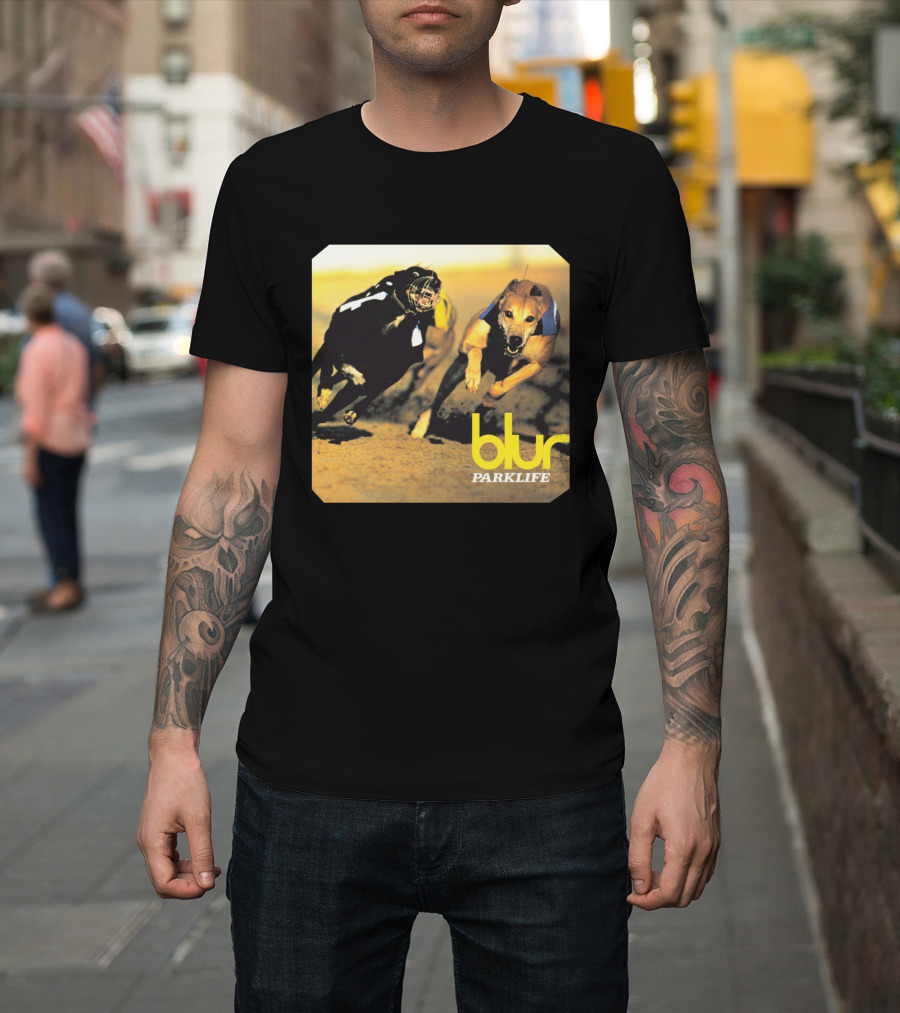 Blur Parklife Racing Dogs Vintage Album Cover T-Shirt