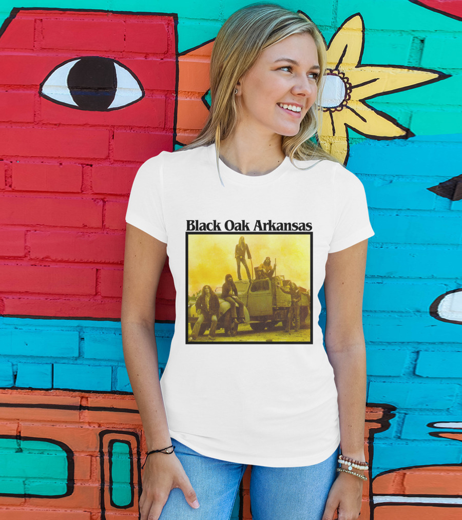 Black Oak Arkansas Band Vintage Yellow Truck Scene T-Shirt