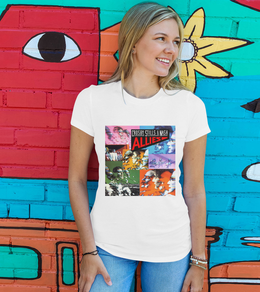 Crosby, Stills And Nash Allies Album Collage T-Shirt