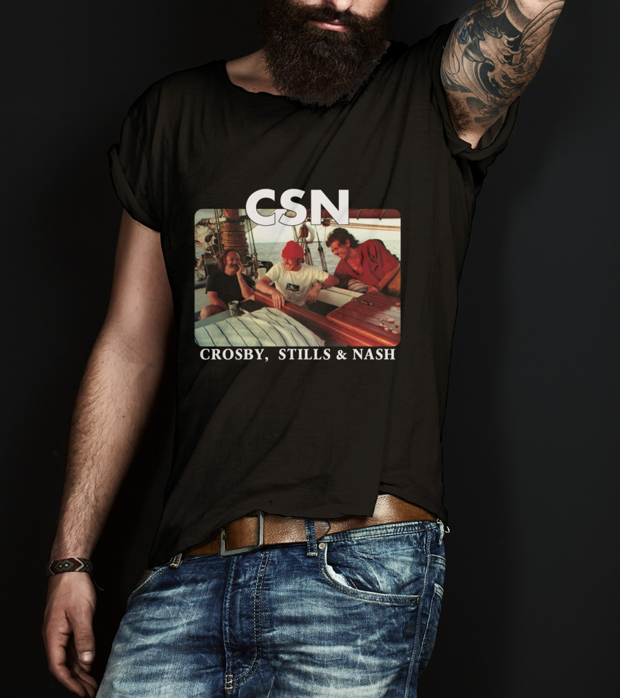 Csn Crosby Stills & Nash Band Sailboat T-Shirt