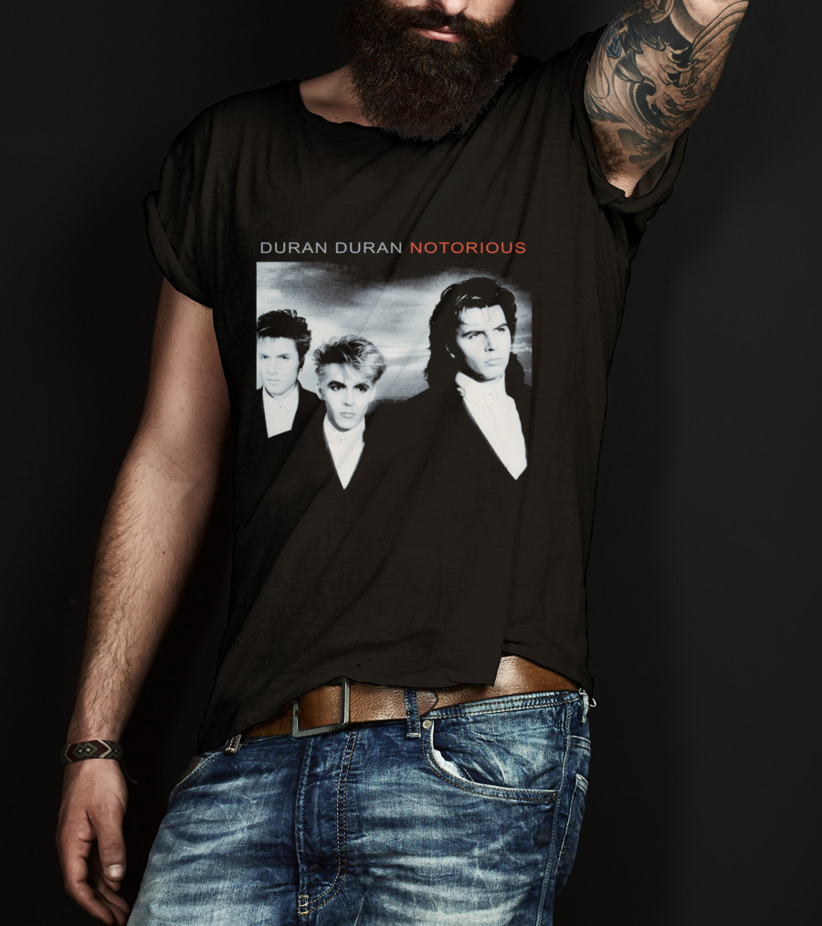 Duran Duran Notorious 1986 Album Cover Black And White Trio T-Shirt